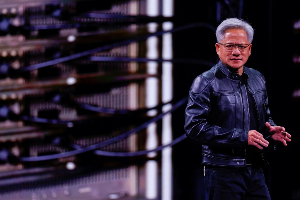 Nvidia's CEO Jensen Huang makes a keynote speech at Computex in Taipei, Taiwan May 19, 2025.