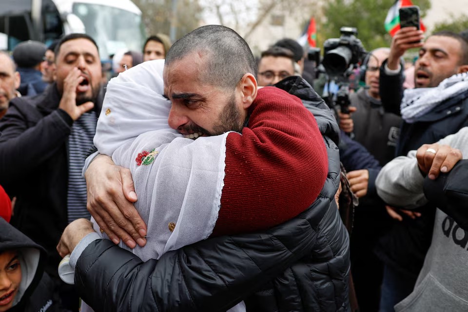 Freed Palestinian prisoner, Ramallah, February 8, 2025. (Reuters) Freed Palestinian prisoner, Ramallah, February 8, 2025. (Reuters)