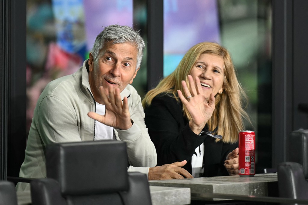 Jorge Messi (L) and Celia Cuccittini, parents of Inter Miami's Argentine forward Lionel Messi. (AFP/File)
