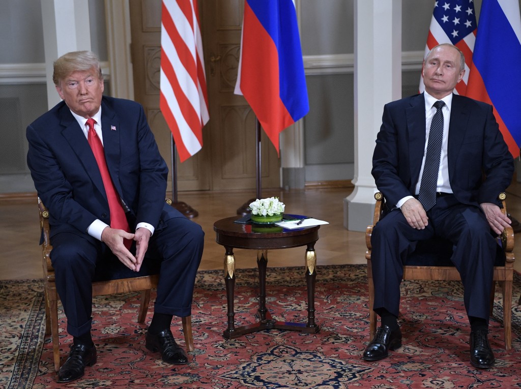 (FILES) US President Donald Trump meets with Russia's President Vladimir Putin in Helsinki, on July 16, 2018. US President Donald Trump and Russian counterpart Vladimir Putin could meet for a summit as early as next week, the Kremlin said on August 7, 2025. (Photo by Alexey NIKOLSKY / SPUTNIK / AFP)