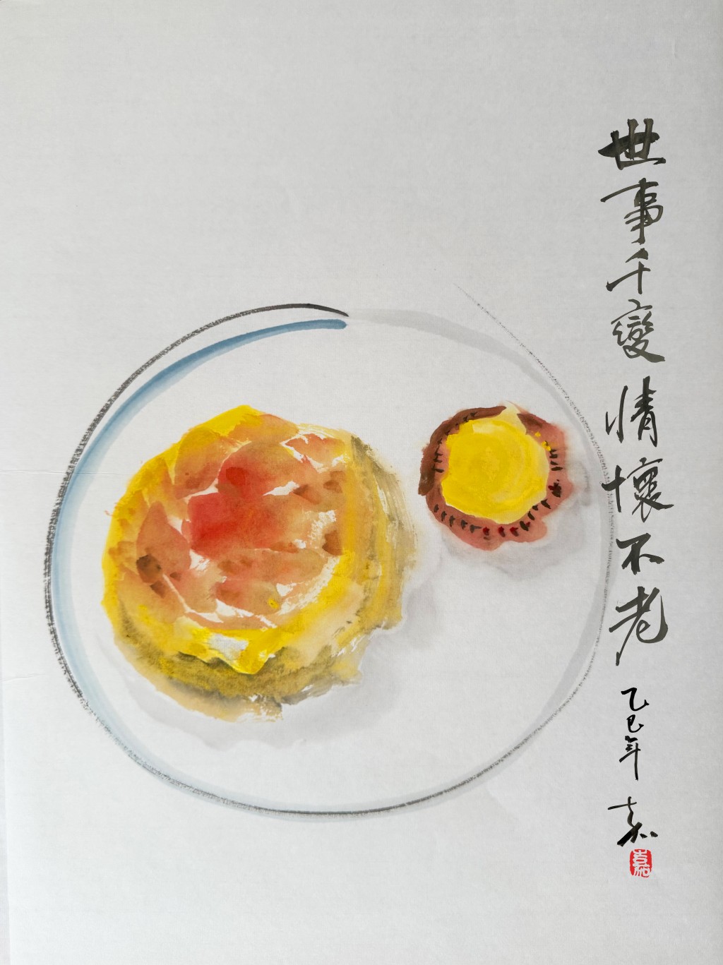 “Pineapple Bun”— Featuring iconic Hong Kong pineapple buns and egg tarts, the work reflects a lingering attachment to Hong Kong after migration, while inviting viewers to savour everyday moments of joy.