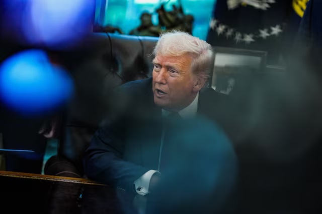 U.S. President Donald Trump speaks during an event to sign an executive order authorizing the construction of an access road to the Ambler mining district in Alaska, at the White House, in Washington, D.C., U.S., October 6, 2025. REUTERS/Kent Nishimura