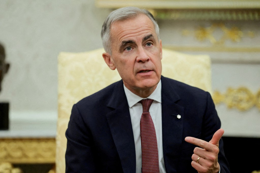 Canadian Prime Minister Mark Carney speaks as he and U.S. President Donald Trump (not pictured) meet in the Oval Office at the White House in Washington, D.C., U.S., October 7, 2025. (Reuters)