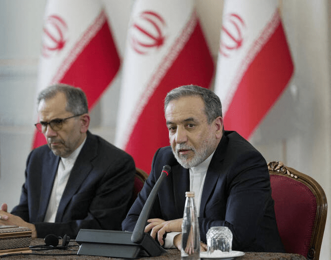 Iranian Foreign Minister Abbas Araghchi speaks during a meeting with foreign ambassadors in Tehran, Iran, July 12, 2025. (Iranian Foreign Ministry/WANA (West Asia News Agency)/Handout via Reuters/File Photo)