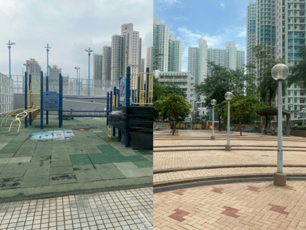 Scene of the assault at Tin Hang Estate, Tin Shui Wai