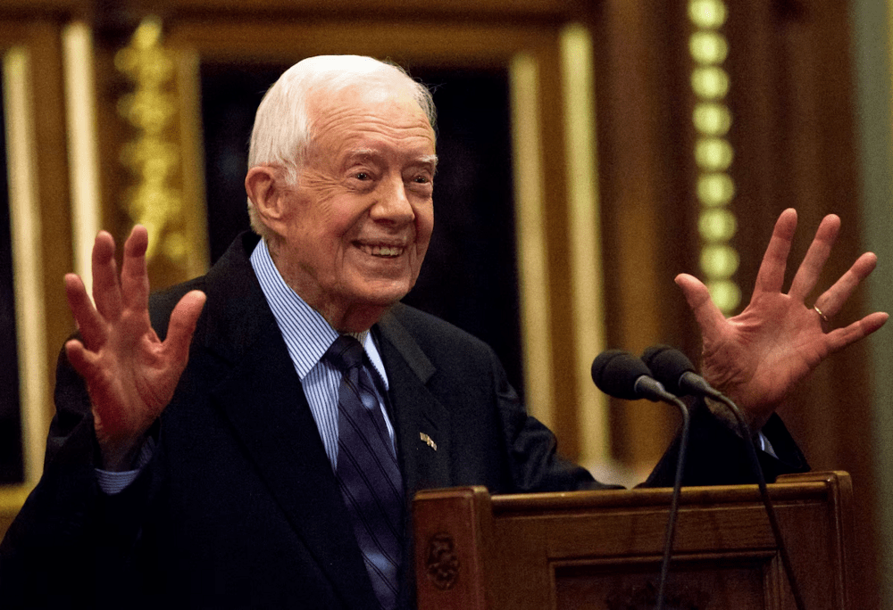 Former U.S. President Jimmy Carter delivers a lecture on the eradication of the Guinea worm, at the House of Lords in London, Britain February 3, 2016. REUTERS/Neil Hall/File Photo Former U.S. President Jimmy Carter delivers a lecture on the eradication of the Guinea worm, at the House of Lords in London, Britain February 3, 2016. REUTERS/Neil Hall/File Photo