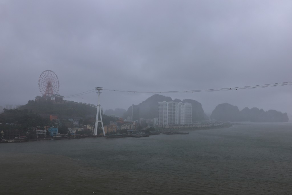 A view of Halong Bay is seen as Tropical Storm Wipha approaches, in Quang Ninh province, Vietnam, July 22, 2025. (Reuters)