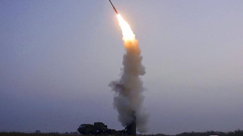 Photo by the North Korean government. Photo by the North Korean government.