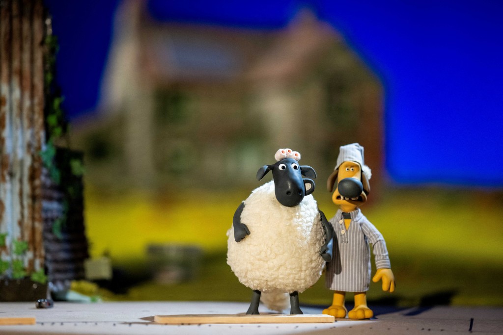 Photo by BEN STANSALL / AFP This photo taken on March 4, 2026 shows models for 'Shaun the Sheep: The Beast of Mossy Bottom' at Aardman Animations studios in Bristol, western England.