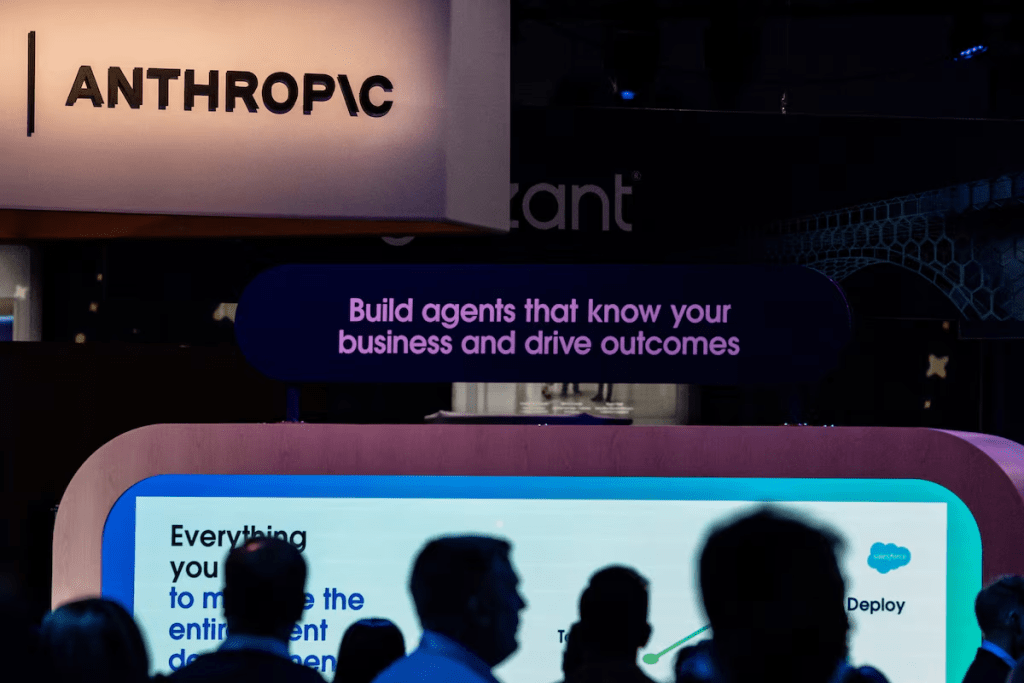 People visit an Anthropic booth at Moscone Center during the Dreamforce 2026 technology summit in San Francisco, California, US, September 17, 2026. REUTERS/Carlos Barria