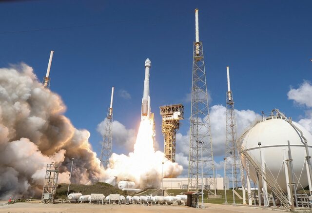 A United Launch Alliance Atlas V rocket carrying two astronauts aboard Boeing's Starliner-1 Crew Flight Test (CFT), is launched on a mission to the International Space Station, in Cape Canaveral, Florida, U.S. June 5, 2024. REUTERS/Joe Skipper/File Photo