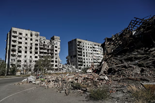 A view shows apartment buildings damaged by Russian military strikes in the town of Orikhiv, amid Russia's attack on Ukraine, near a front line in Zaporizhzhia region, Ukraine October 9, 2024. REUTERS/Stringer/File Photo A view shows apartment buildings damaged by Russian military strikes in the town of Orikhiv, amid Russia's attack on Ukraine, near a front line in Zaporizhzhia region, Ukraine October 9, 2024. REUTERS/Stringer/File Photo