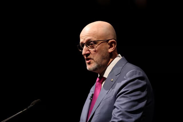 Mike Burgess, Australian Security Intelligence Organisation (ASIO) Director-General of Security, delivers the 2025 Lowy Lecture in Sydney, Australia, November 4, 2025. REUTERS/Hollie Adams/File Photo