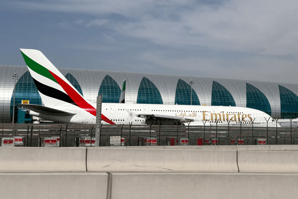 An Emirates airplane at Dubai International Airport, amid the U.S.-Israeli conflict with Iran, in Dubai, United Arab Emirates, March 7, 2026. REUTERS/Stringer/File Photo