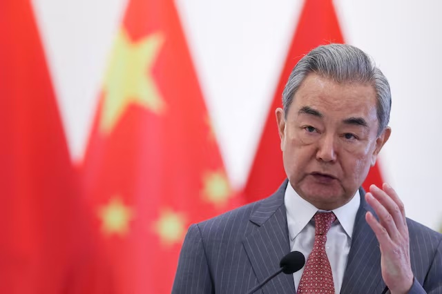 China's Foreign Minister Wang Yi speaks during a press conference with Indonesian Foreign Minister Sugiono (not pictured) after their meeting at the Foreign Ministry in Jakarta, Indonesia August 21, 2026. REUTERS/Edgar Su/File Photo