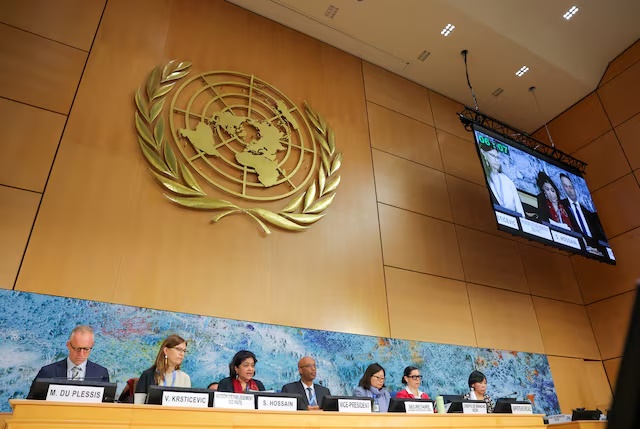 Sara Hossain, Chair of the Independent International Fact-Finding Mission on the Islamic Republic of Iran attends a session of the Human Rights Council at the United Nations in Geneva, Switzerland, March 16, 2026. REUTERS/Denis Balibouse