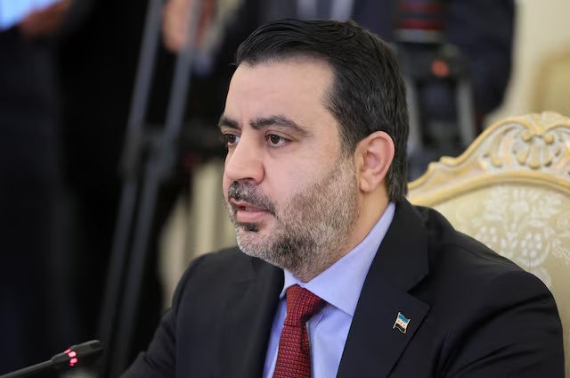 Syrian Foreign Minister Asaad Hassan al-Shibani attends a meeting with Russian Foreign Minister Sergei Lavrov in Moscow, Russia, July 31, 2025. REUTERS/Shamil Zhumatov/Pool/ File Photo