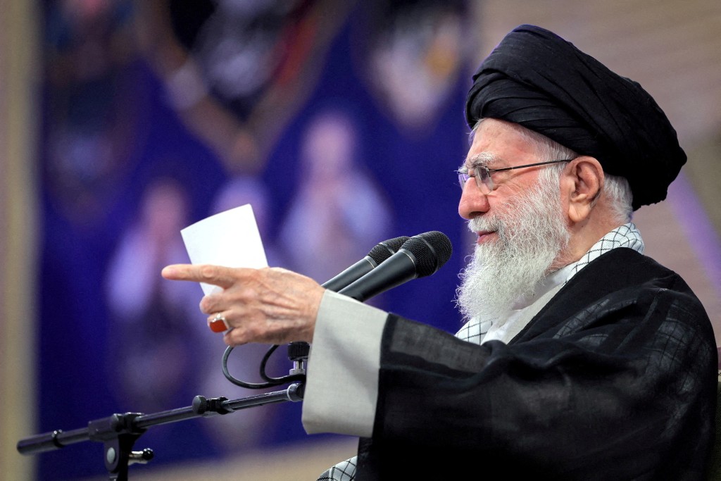  Iranian Supreme Leader Ayatollah Ali Khamenei speaks during a meeting in Tehran, Iran, May 20, 2025. (Reuters)