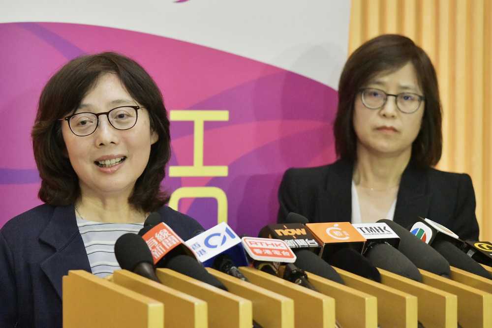 Secretary for Development Bernadette Linn Hon-ho (left) and Director of Buildings Clarice Yu Po-mei (right). Secretary for Development Bernadette Linn Hon-ho (left) and Director of Buildings Clarice Yu Po-mei (right).