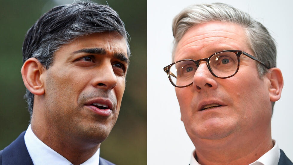 Conservative leader Rishi Sunak is battling to prevented Labour under Keir Starmer taking over © Molly DARLINGTON, Andy BUCHANAN / POOL/AFP Conservative leader Rishi Sunak is battling to prevented Labour under Keir Starmer taking over © Molly DARLINGTON, Andy BUCHANAN / POOL/AFP