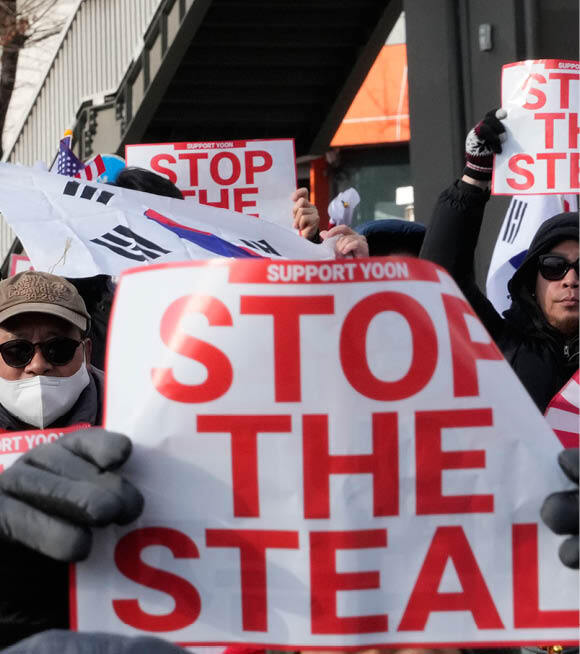 Yoon Suk Yeol supporters rally in Seoul. AP Yoon Suk Yeol supporters rally in Seoul. AP