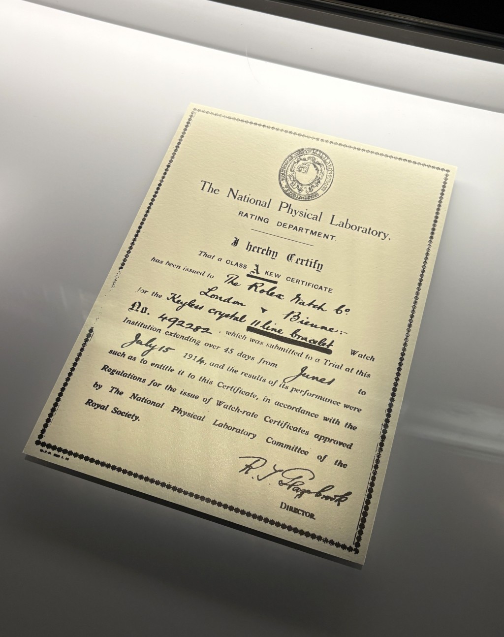 The main pavilion displays rare photos, certificates, sketches and records tracing the origins and evolution of Rolex and the Oyster.