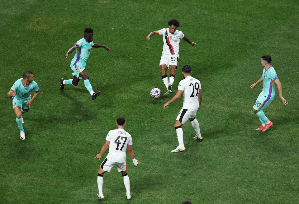 Soccer Football - FIFA Club World Cup - Group G - Manchester City v Al Ain - Mercedes-Benz Stadium, Atlanta, Georgia, U.S. - June 22, 2025 Manchester City's Oscar Bobb scores their fifth goal REUTERS/Amanda Perobelli