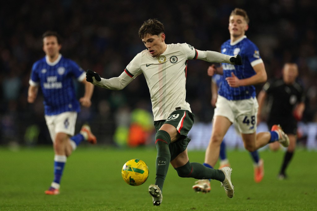 Alejandro Garnacho's double sparked Chelsea's victory at Cardiff.  AFP