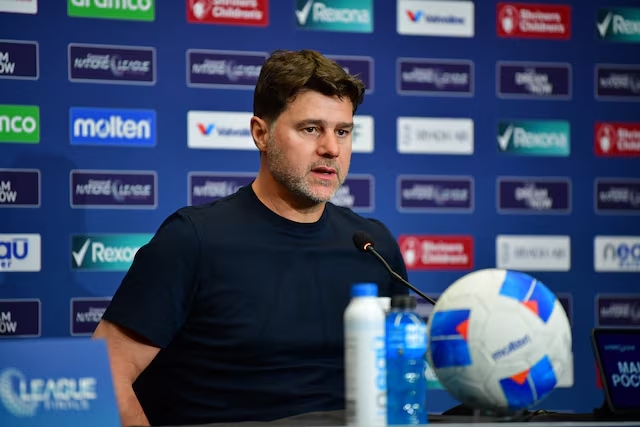 United States of America head coach Mauricio Pochettino talks to the media after their loss to Panama in a Concacaf Nations League semifinal match at SoFi Stadium. (Reuters)