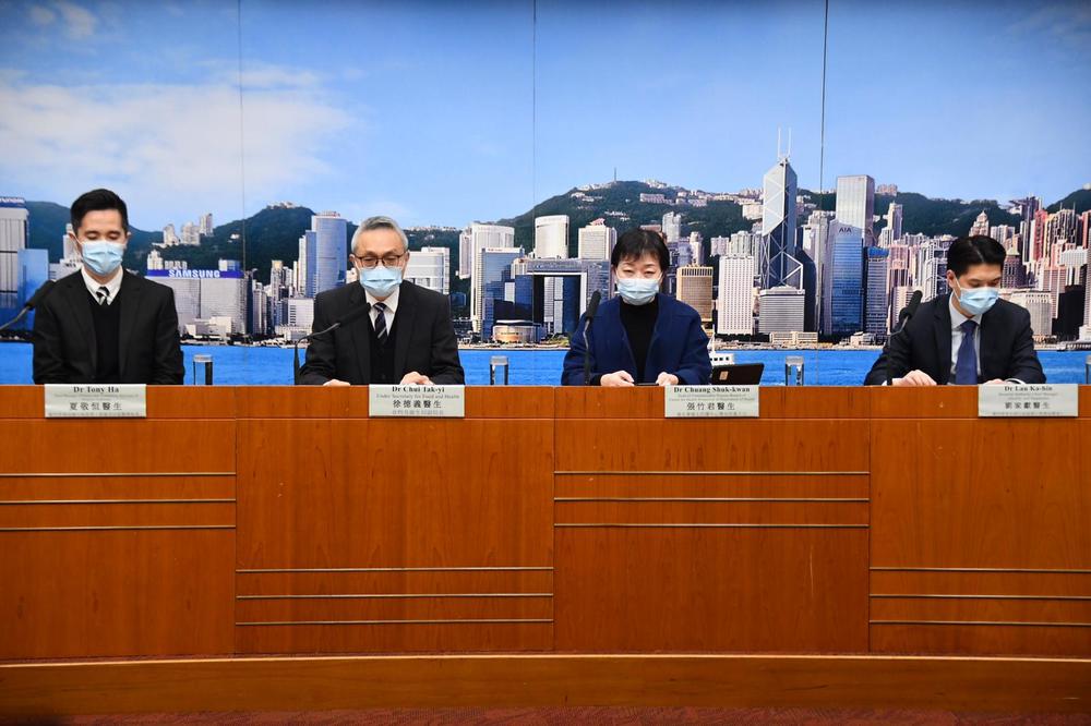 Chui Tak-yi, second left, says 161 mandatory home quarantine orders have been issued. Chui Tak-yi, second left, says 161 mandatory home quarantine orders have been issued.