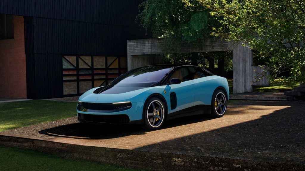 Ferrari's first fully electric car "Luce" in this handout image obtained by Reuters May 25, 2026, after the luxury sports car maker unveiled the model. REUTERS