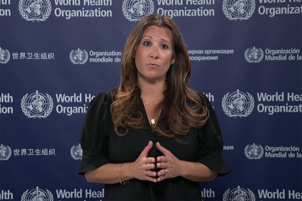 Photo by HANDOUT / WORLD HEALTH ORGANIZATION / AFP  This handout screengrab made from a video released by the World Health Organization on May 4, 2026 shows US' WHO epidemic and pandemic preparedness and prevention chief Maria Van Kerkhove speaking regarding hantavirus cases at the WHO heaquarters in Geneva.