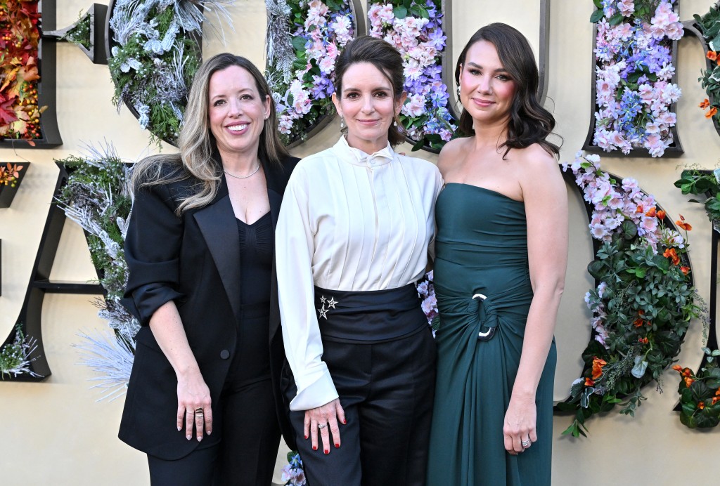 Co-creators Lang Fisher (L), Tina Fey (C) and Tracey Wigfield (R) attend Netflix's "The Four Seasons" season 2 premiere at the Egyptian theatre in Los Angeles on May 19, 2026. (Photo by LISA O'CONNOR / AFP)