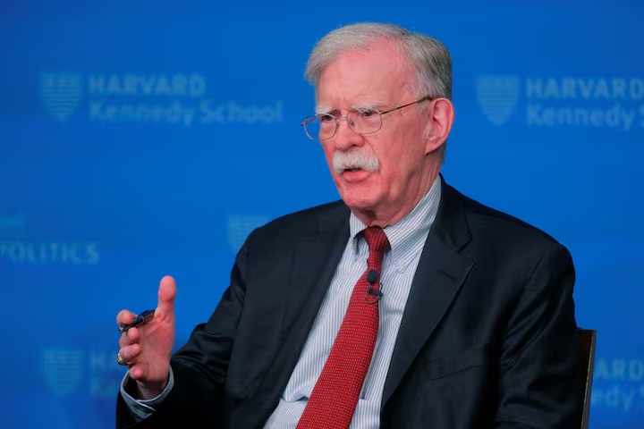 Former National Security Advisor John Bolton speaks at the John F. Kennedy Jr Forum at the Kennedy School of Government at Harvard University in Cambridge, Massachusetts, U.S., September 29, 2025. REUTERS/Brian Snyder