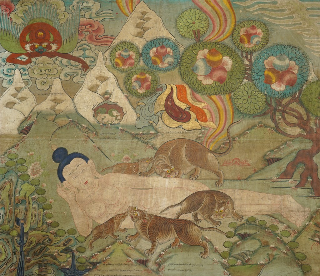 A Jataka Tale of the Buddha: Offering His Body to Feed A Starving Tigress