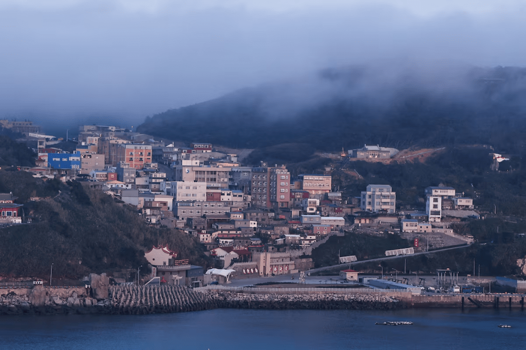 A general view of the main residential and commercial area in Dongyin, Taiwan, March 15, 2022. Picture taken March 15, 2022. REUTERS/Ann Wang/File Photo 