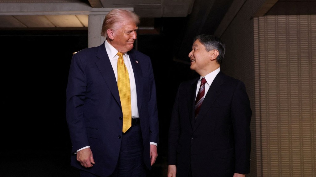 U.S. President Donald Trump meets with Japan's Emperor Naruhito at the Imperial Palace in Tokyo. (Reuters)