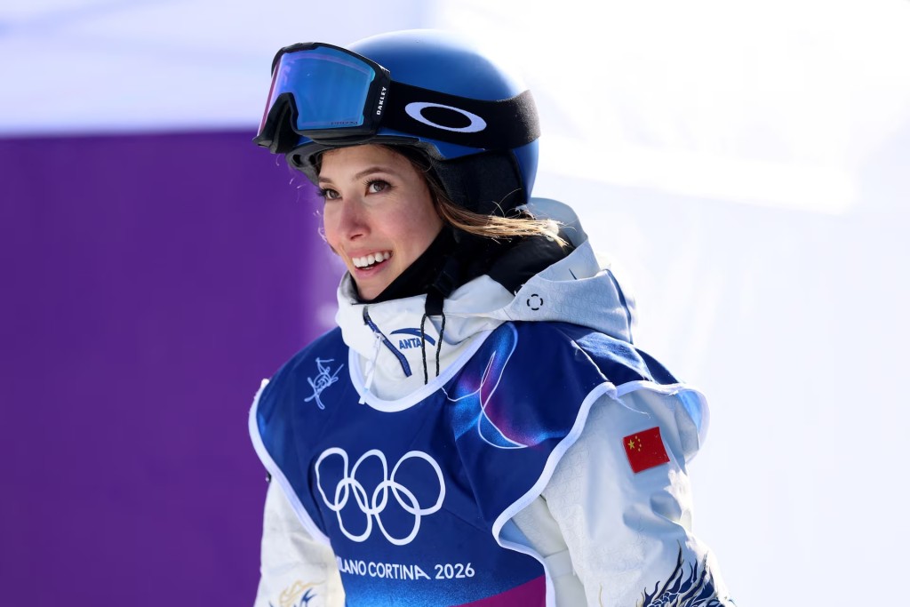 Silver medallist Eileen Gu of China reacts after her third run of the Women's Freeski Slopestyle Final. REUTERS/Hannah Mckay
