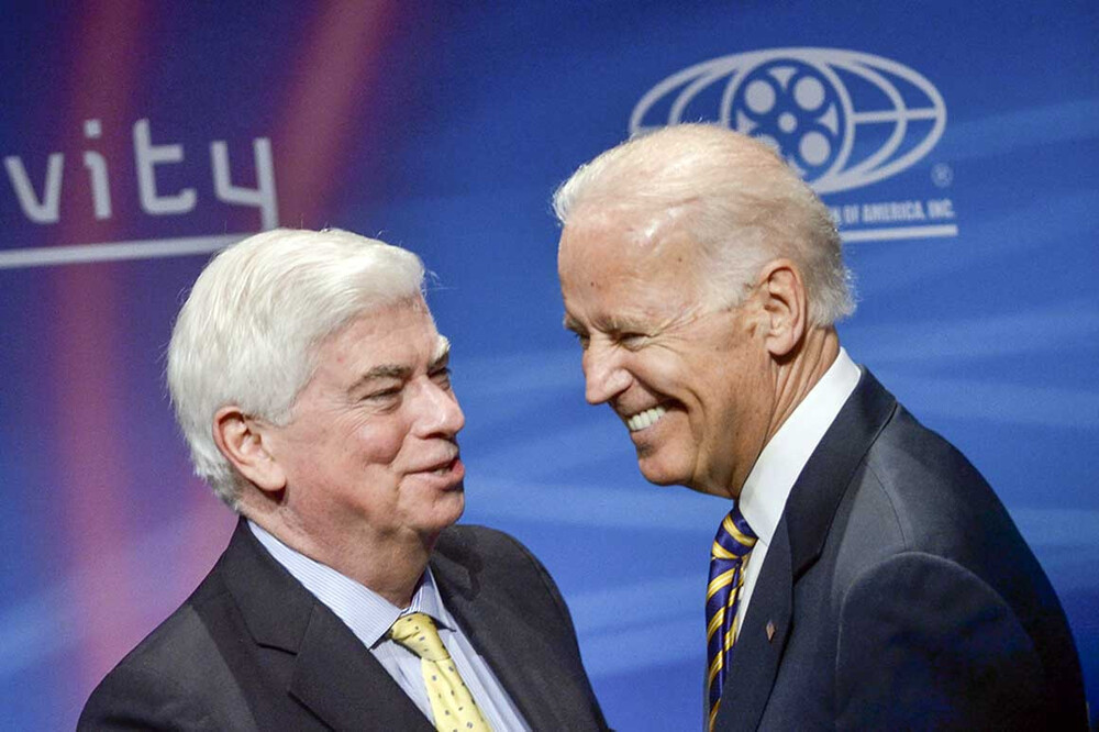 One-time Connecticut senator and lobbyist, Chris Dodd and then Vice President Joe Biden at a conference in Washington in May 2014. One-time Connecticut senator and lobbyist, Chris Dodd and then Vice President Joe Biden at a conference in Washington in May 2014.