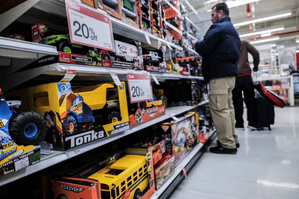 A Tonka toy is displayed at a store in New York City, U.S., April 9, 2025. REUTERS/Jeenah Moon/File Photo