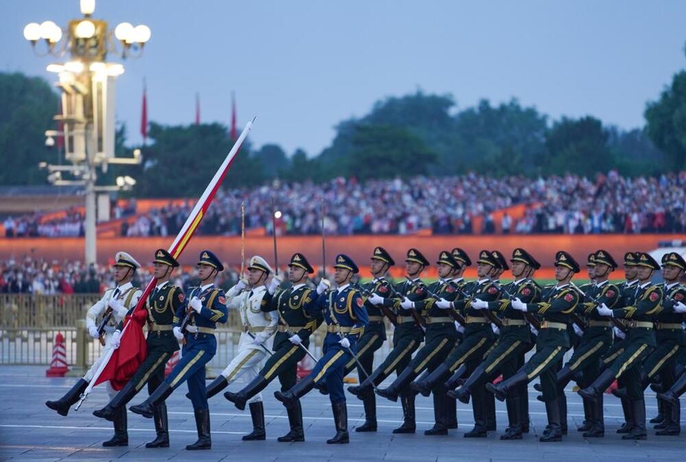 A flag-raising ceremony to celebrate the 73rd anniversary of the founding of the People's Republic of China is held at the Tiananmen Square in Beijing, capital of China, Oct. 1, 2022. (Xinhua/Chen Zhonghao)