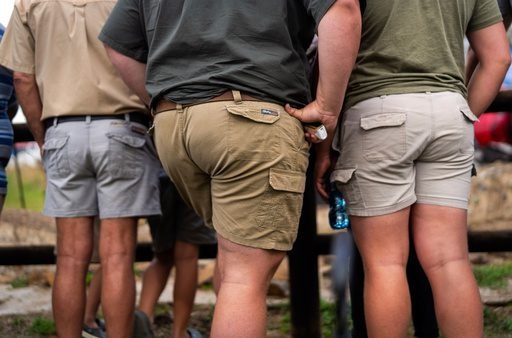Farmers visit the Nampo agricultural fair, one of the largest in the southern hemisphere, near Bothaville, South Africa, May 15, 2025. (AP Photo/Jerome Delay)[ASSOCIATED PRESS/Jerome Delay]