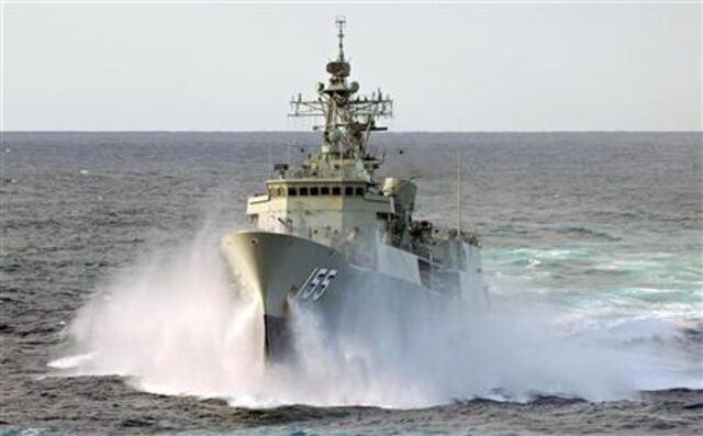 The Australian naval frigate HMAS Ballarat is pictured in this handout photograph taken on March 10, 2007. REUTERS/Australian Department of Defence/Handout