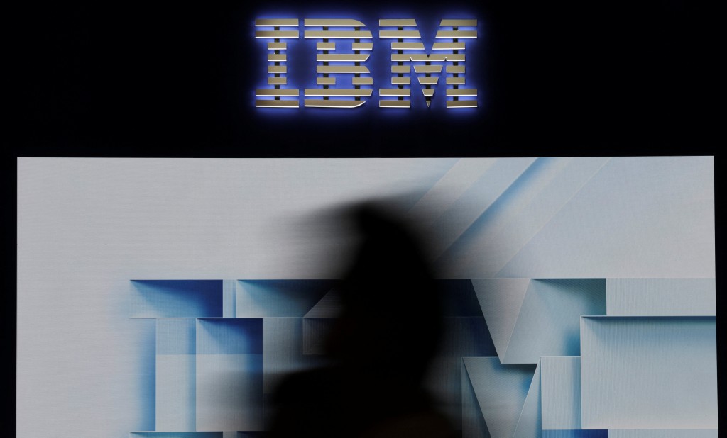 Visitors walk past IBM logo at the Mobile World Congress (MWC) in Barcelona, Spain, March 3, 2026. REUTERS/Nacho Doce