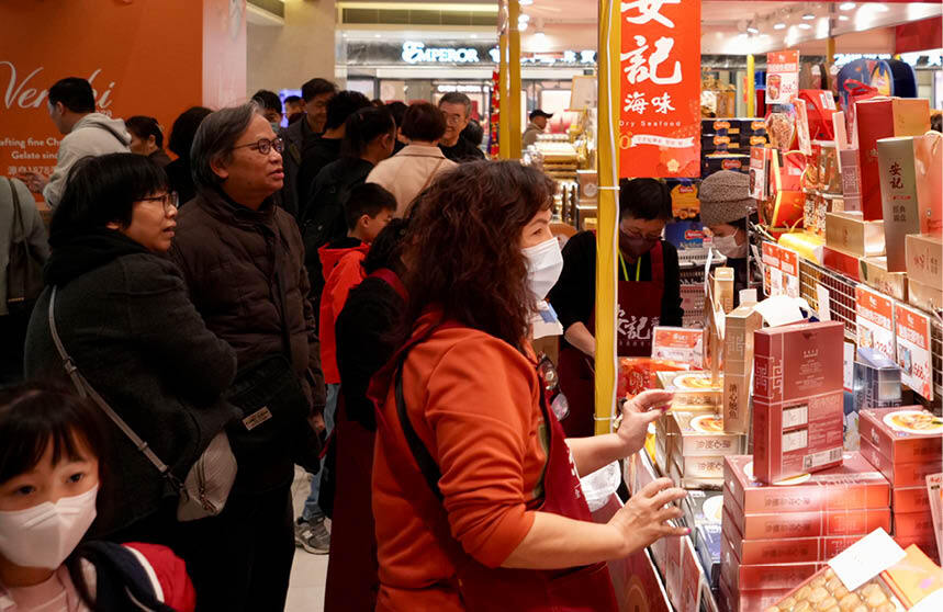 Business is brisk in shopping malls. Business is brisk in shopping malls.