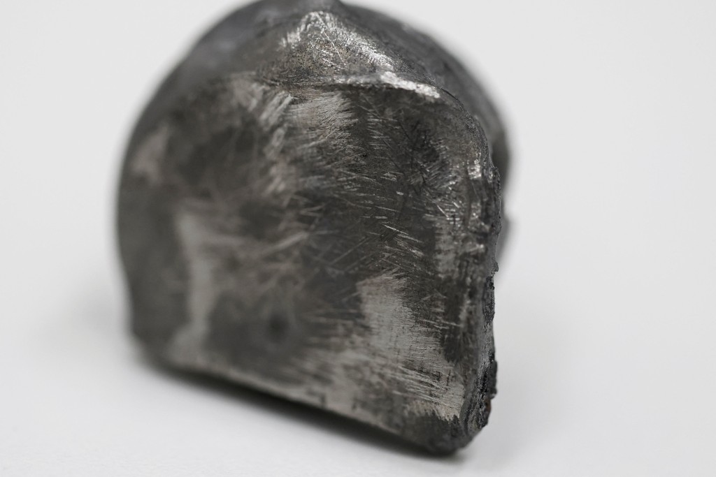A sample of yttrium (Y) is displayed at the Laboratory of Physics and Material studies (LPEM) in Paris. (REUTERS)