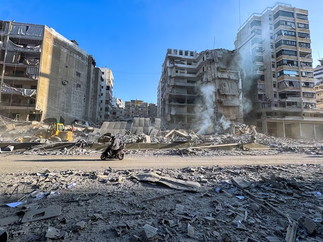A damaged building after an Israeli strike, following renewed hostilities between Hezbollah and Israel amid the U.S.-Israeli conflict with Iran, in Beirut, Lebanon, March 6, 2026. Picture taken with a mobile phone. REUTERS/Stringer