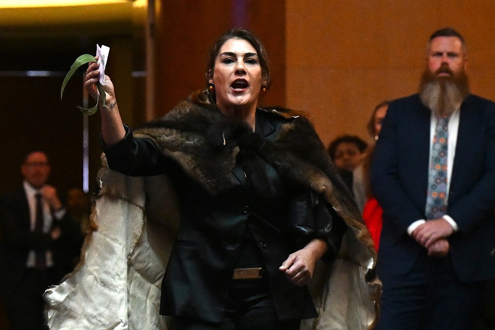 Senator Lidia Thorpe was escorted out of the Great Hall by security, after screaming at King Charles and Queen Camilla. (AP Video Screenshot) Senator Lidia Thorpe was escorted out of the Great Hall by security, after screaming at King Charles and Queen Camilla. (AP Video Screenshot)