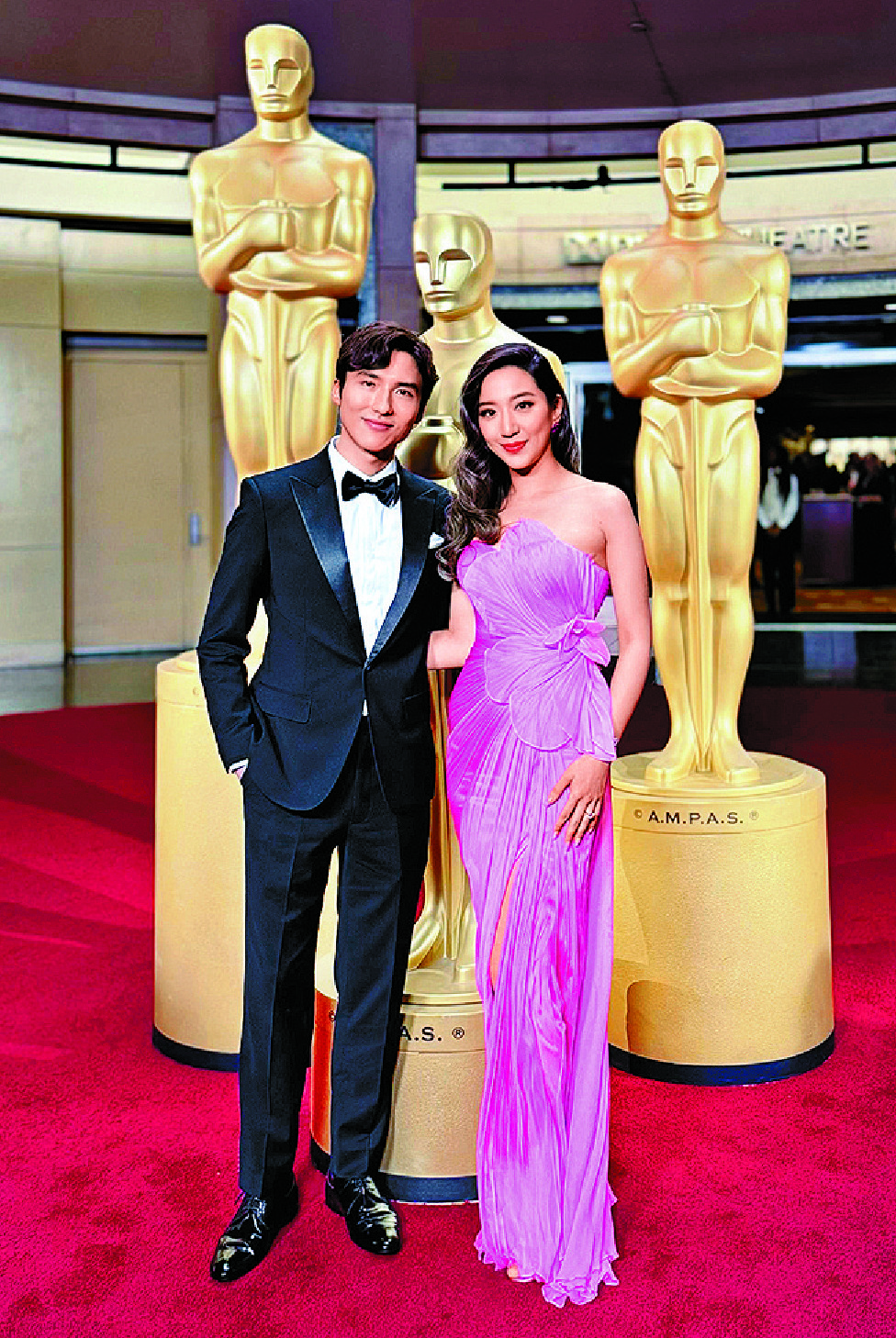 Sing Tao News Corporation chairman Karson Choi Ka-tsan and wife Irene Wang attend the Oscars, alongside Rolex Greater China chief executive Maxim Lamarre and his wife.