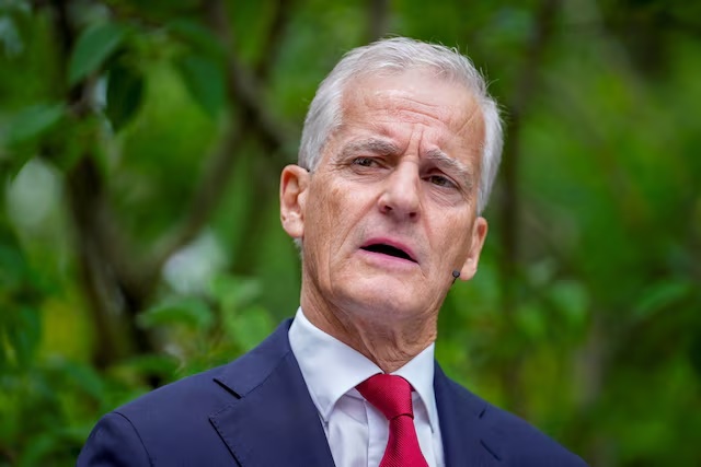 Norway's Prime Minister Jonas Gahr Stoere during the press conference at the government's representative facilities in Parkveien in Oslo, Norway June 19, 2026. NTB/Javad Parsa/via REUTERS